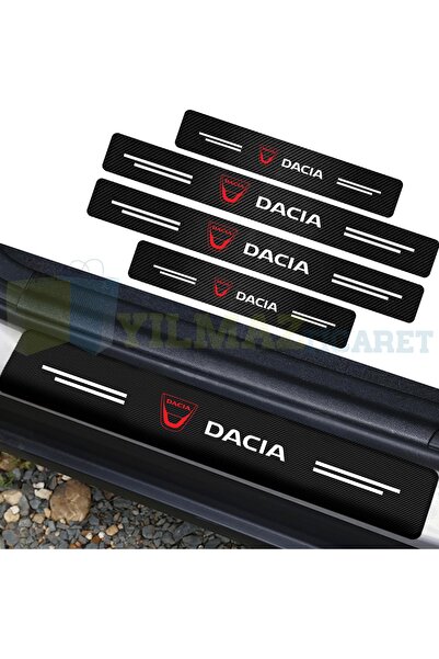 yılmazetic Dacia Logo Karbon Kapı Eşiği Oto Sticker Etiket Yapıştırma Araba Ç...