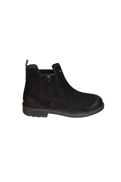 M.P. M.p Men's Genuine Leather Black Nubuck Plush Inside Elastic Zippered Chelsea Boots
