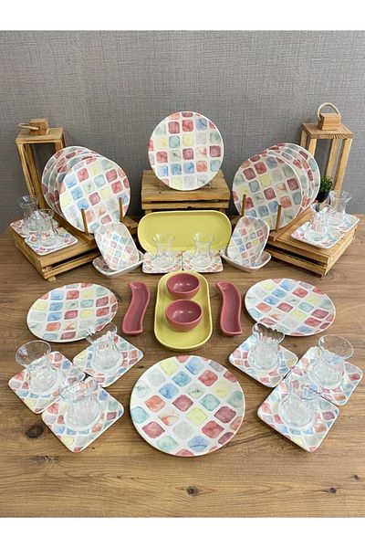 Keramika Set Breakfast Colors 46 Pieces for 12 People