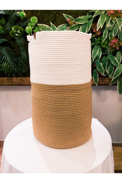MaVaux Jute Cotton Large Size Storage Basket - Soft Basket with Baby Item Collection