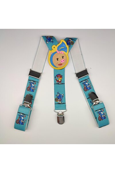 Tedz Collection Mordino Mavi Tenisçi Mrs. Piggy Çocuk Pantolon Askısı