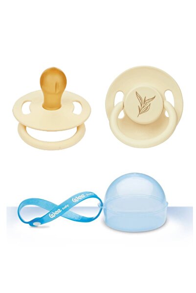 Wee Baby حاوية تخزين اللهاية + مجموعة لهاية ذات طرف مطاطي نقي