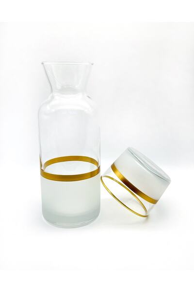 ÖzcamKristal Dekoratif Buzlama Desenli Karaf Başucu Sürahisi