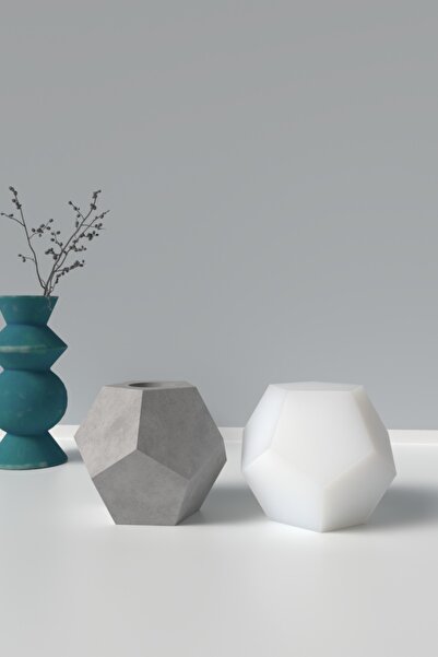 Cageartstudio Dekoratif Geometrik Beton Mumluk Silikon Kalıp