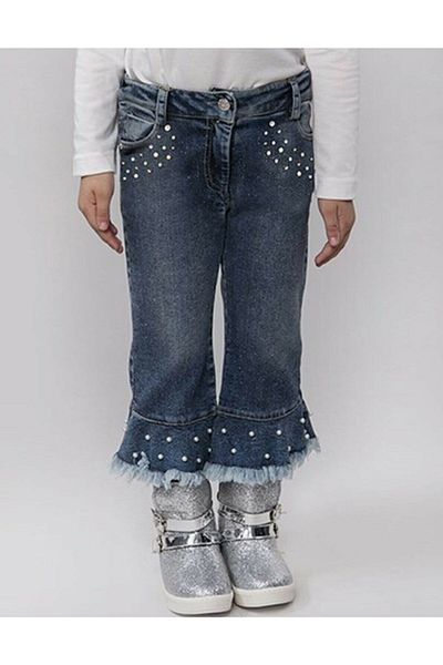 Pamina Girl's Blue Glitter Jeans Trousers