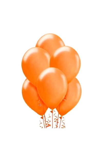 parti sürprizi بالون لاتكس برتقالي معدني 10 قطع