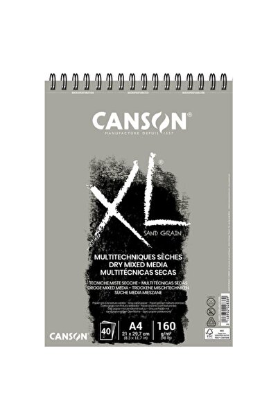Canson Xl Sand Graın Spiralli Blok Grıs 40s A4 160g - 400110395
