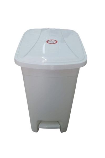 5DM Πλαστικός κάδος απορριμμάτων 15 Lt Slim Pedal Λευκό Χρώμα