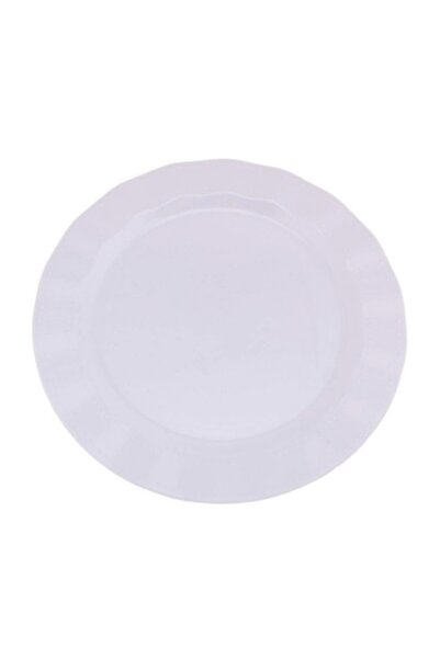 14Süs Plastik Tabak Sert Lüks 22cm (6 Adet) Renk Beyaz