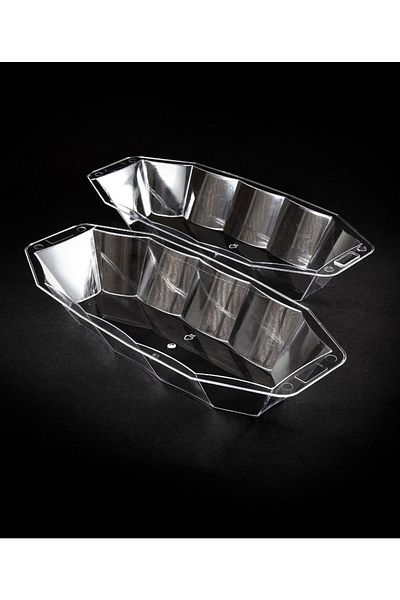14Süs Plastic Presentation Plate - Sugar Bowl (10 Pieces) with Lid - Hard Crystal Disposable