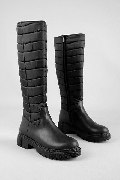 Lal Shoes & Bags Дамски ботуши Sofia с детайл от плат Parachute - Черни
