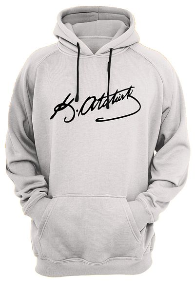 remonz Atatürk Signature Printed 3 Ipl. Ανυψωμένο 100% βαμβάκι, φλις εσωτερικά, πολύ χοντρό φούτερ
