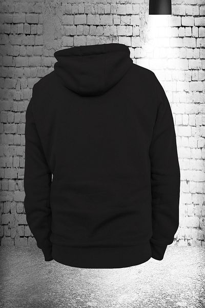 remonz No Pain No Gain Τυπωμένο φούτερ με 3 κορδόνια, χοντρό 600 gr Fleece εσωτερικά μαύρο
