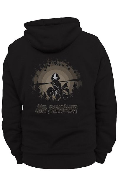 remonz Avatar Airbender Πίσω Βαμβακερό εμπριμέ, 3 νήματα, Fleece εσωτερικά, Πολύ χοντρό φούτερ
