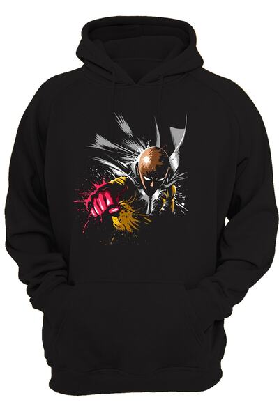 remonz One Punch Man με στάμπα μπροστά, 100% βαμβάκι, 3 κλωστές. Ανυψωμένο, Fleece Εσωτερικά, Πολύ Χοντρό Hoodie