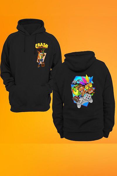 remonz Φούτερ με κουκούλα με στάμπα Crash Bandicoot χωρίς φερμουάρ