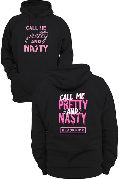 remonz Φούτερ με κουκούλα με κουκούλα Blackpink Call Me Pretty Double με στάμπα χωρίς φερμουάρ