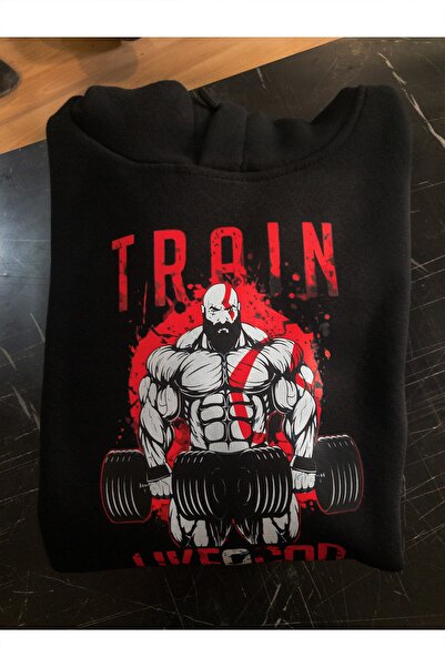 remonz Φούτερ με κουκούλα Remo God Of War Kratos Gym με στάμπα Fleece 100% βαμβακερό