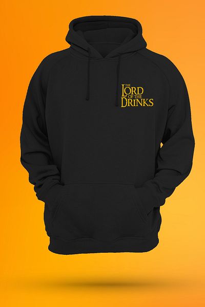 remonz Lord Of The Drinks Εκτυπωμένο 3 Ipl. Ανυψωμένο, Fleece Εσωτερικά, Παχύ (600 GR.) Μαύρο φούτερ