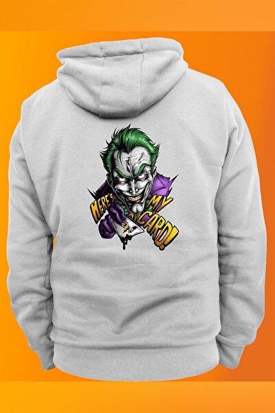 remonz Світшот з капюшоном без застібки з принтом «Joker Here's My Card»