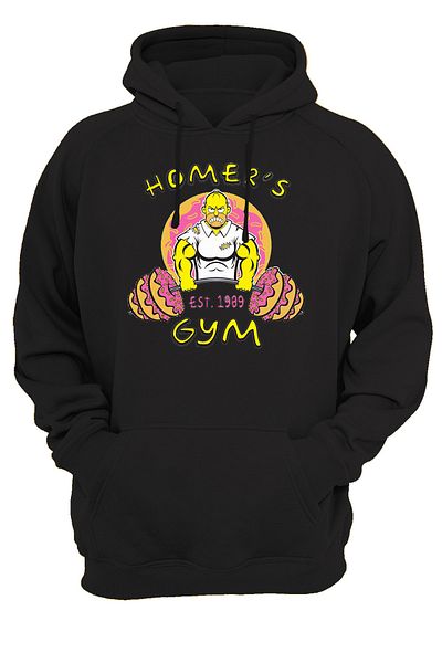 remonz Φούτερ με κουκούλα Homer Simpson Gym με στάμπα χωρίς φερμουάρ