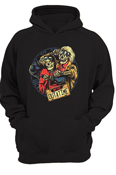 remonz Επιστροφή στο μέλλον Μπροστινή εκτύπωση, 100% βαμβάκι, 3 κλωστές. Ανυψωμένο, Fleece Εσωτερικά, Πολύ Χοντρό Hoodie