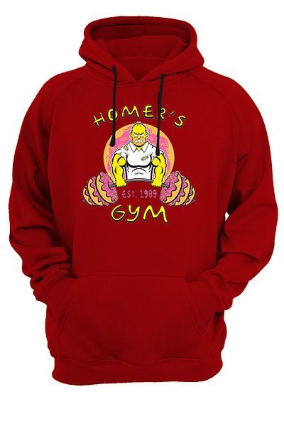 remonz Φούτερ με κουκούλα Homer Simpson Gym με στάμπα χωρίς φερμουάρ