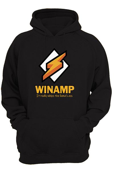remonz Winamp προτυπωμένο βαμβακερό, φλις με 3 νήματα, πολύ χοντρό κουκούλα