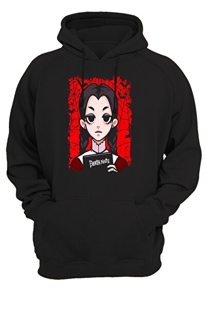 remonz Death Note Εκτυπωμένο 3 Ipl. Ανυψωμένο 600 γρ. Φούτερ με μαύρη κουκούλ...