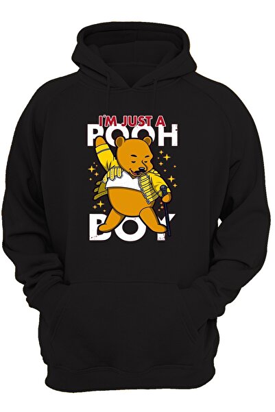 remonz Pooh Προεκτυπωμένο, 100% βαμβάκι, 3 κλωστές. Ανυψωμένο, Fleece Εσωτερικά, Πολύ Χοντρό Hoodie