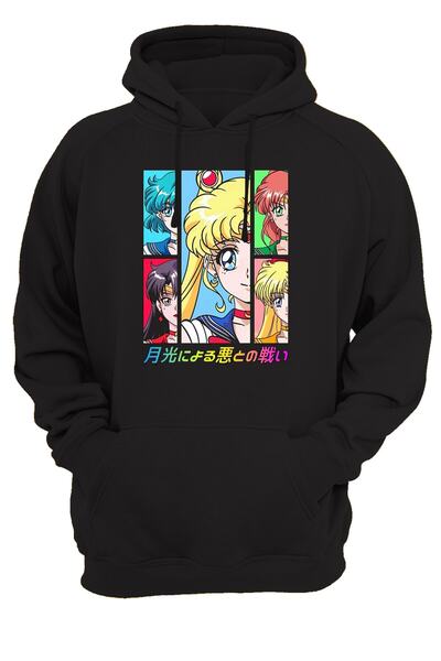 remonz Sailor Moon Printed 3 Ipl. Ανυψωμένο, Παχύ (600 γρ.) Φούτερ Fleece Εσω...