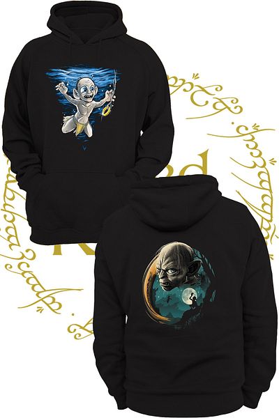 remonz Ο Άρχοντας των Δαχτυλιδιών Gollum 3 Ipl. Ανυψωμένο, Fleece Εσωτερικά, Πολύ Χοντρό, 100% Βαμβακερό Hoodie
