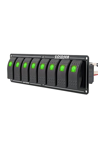 Goldsea Marine Tekne Carling Switch Panel 8 Anahtar Slim Model 12/24v Yeşil Işık