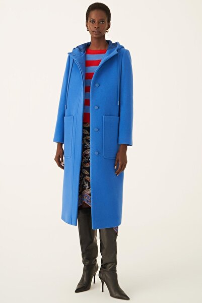 Perspective Wender Regular Fit kapucnis Midi Length Saks színes női kabát