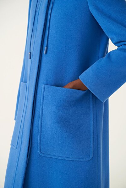 Perspective Wender Regular Fit kapucnis Midi Length Saks színes női kabát