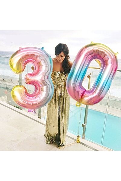 MFM Πολύχρωμο μπαλόνι από αλουμινόχαρτο για πάρτι 30 ετών