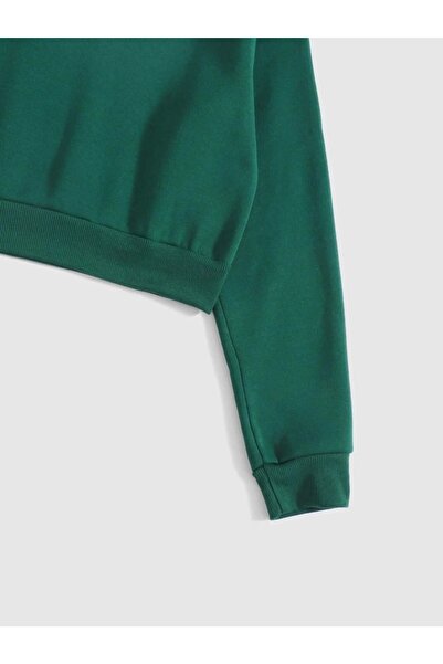 Mad&Calf Γυναικείο φούτερ Crop Basic Crew Neck