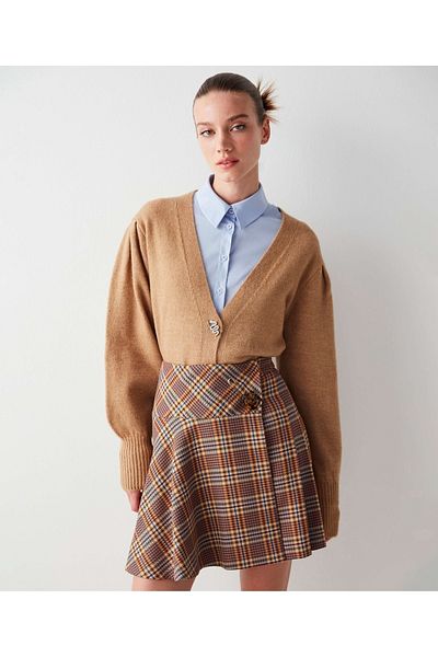 İpekyol Plaid Pattern Mini Skirt
