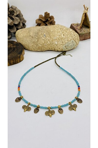 Porsuk Alternatif اليدوية العرقية أصيلة الهبي البوهيمي كريستال الخرز قلادة مع...