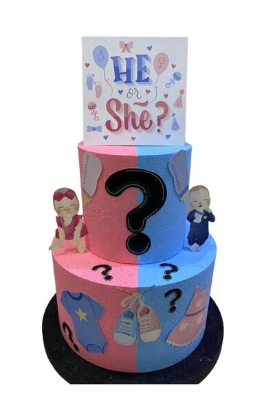 Maviş Süs Strafor Maket Pasta-he Or She (cinsiyet Belirleme Partisi-parti Mal...
