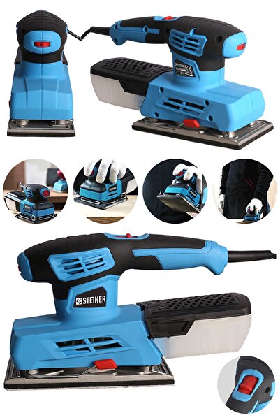 STEİNER Alman 1200 Watt Profesyonel 6 Kademe Devir Ayarlı Elektrikli Toz Hazneli Titreşimli Zımpara Makinesi