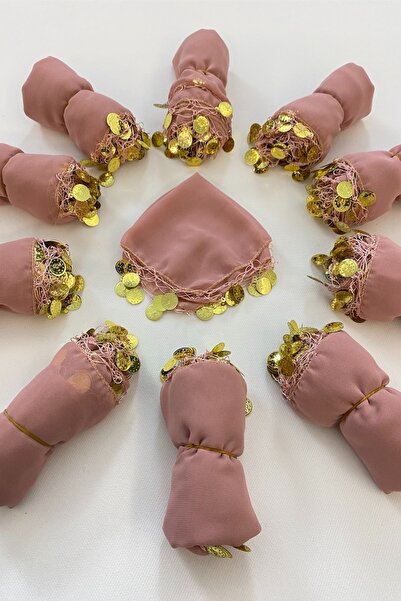 ZEYMERADE منديل شيفون بودرة للعروس والعريس، منديل هدية 10 قطع، حناء الزفاف، خ...