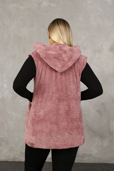 Kardelen Butik Ümraniye Welsoft Fleece Vest with Dusty Rose Buttons