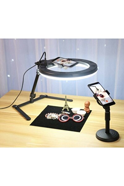 SMAYLİNG 10" Ring Light Youtuber Ürün Çekimleri Masa Üstü Stantlı Selfie Işığ Vlog Kit