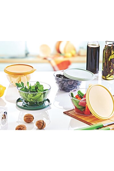 grimorlife 8 Pieces Breakfast Bowl with Lid Storage Container Set 400 Ml Acrylic