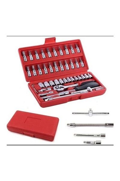MOONSHOP 46 Pieces 1-4 Socket and Torque Set