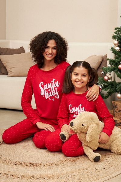 LILIAN New Year Thermal Pajamas Set Mother and Daughter Sold Separately Prices Are Different