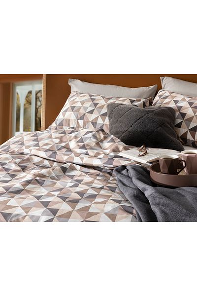 English Home Set cuvertură de pilota din bumbac Trigon King Size - 240x220 Cm Gri Bej