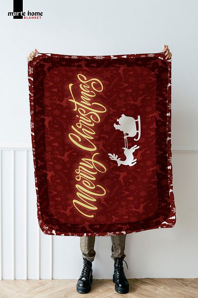Marte Home New Year & Christmas Patterned Double Sided Printed 100x170 Cm Polar TV Blanket