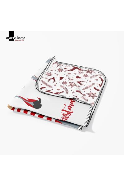 Marte Home Yılbaşı & Christmas Desenli Çift Taraf Baskılı 100x170 Cm Polar Tv Battaniyesi